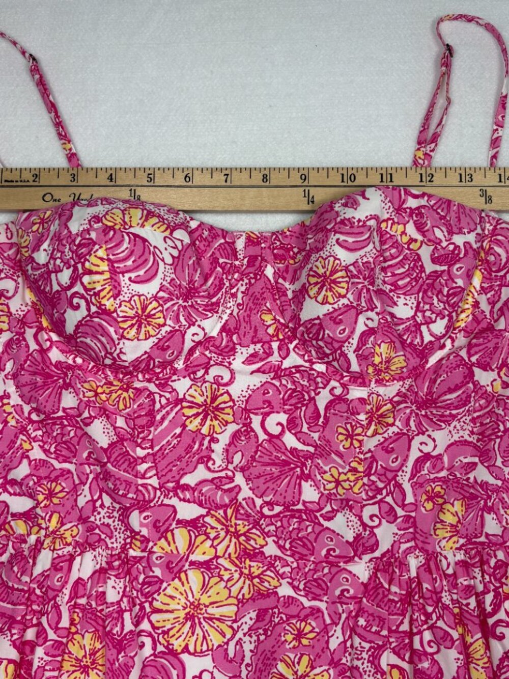 Lilly Pulitzer Georgie Dress Chum Bucket Pink Yellow Floral Grandmillennial Sz 8 - Picture 10 of 11
